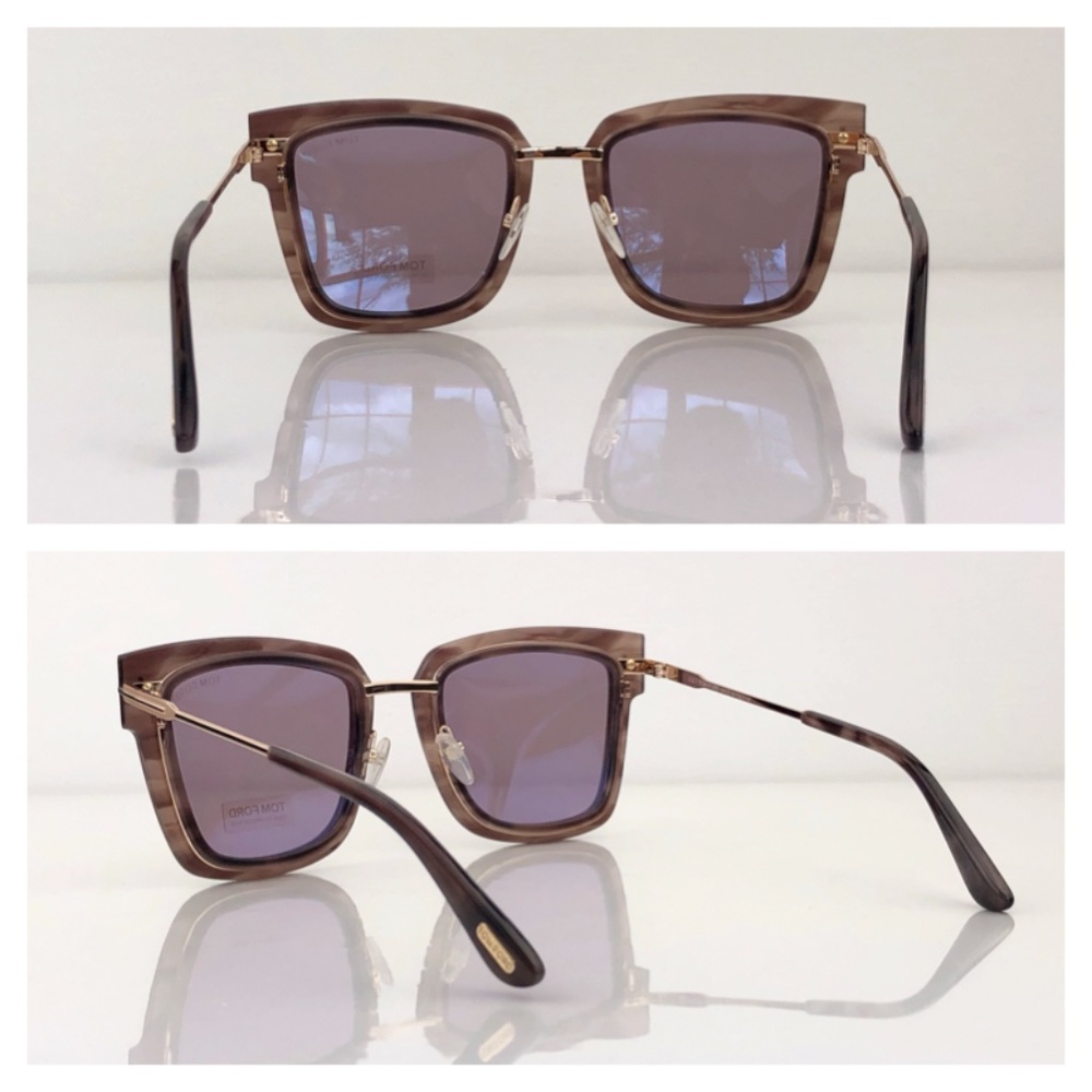 New Tom Ford Lara-02 Havana Square Sunglasses - Picture 7 of 16